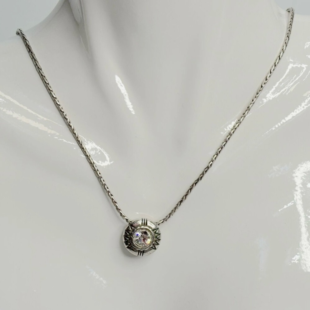 Brighton Fortino Silver Reversible Crystal Necklace - Picture 2 of 10